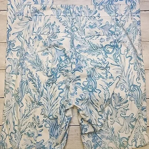 Lilly Pulitzer Kelly Hi Rise Skinny Pant Resort White Aqua Lounge Sz 4 - Picture 6 of 9